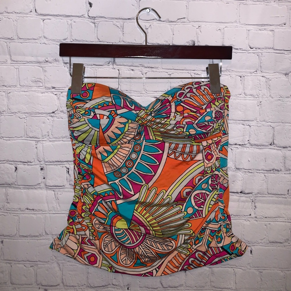 Cremieux Orange Multicolor Swim Coverup size M - Picture 2 of 10